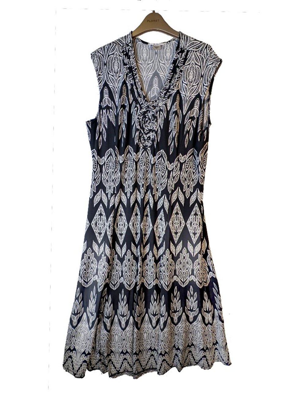 TanJay Maxi sleeveless dress Black and White Size XL